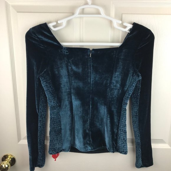 NWT Rebecca Taylor Velvet Smocked Top Silk Size 0 - Picture 5 of 5